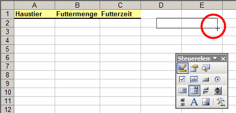 Eingefügtes Kombinationsfeld (Excel 2003)