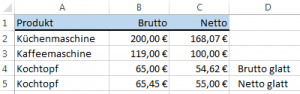 Glatte Beträge berechnen