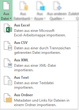 "Aus Datei", Excel 2013