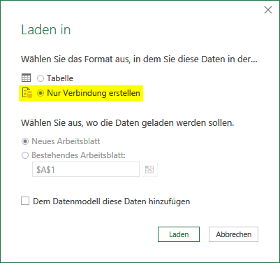 Es soll nur eine Verbindung erstellt werden …