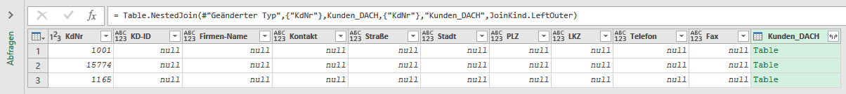 Neu erstellte Spalte Kunden_DACH